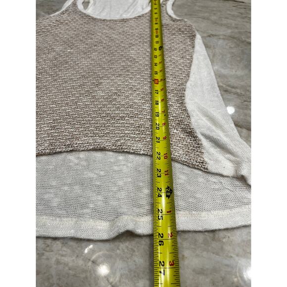 NEW Splendid Knit Tank Top | Cream Textured Sleeveless | XS - Picture 4 of 9